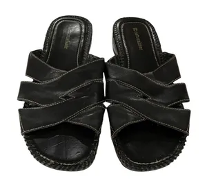 Naturalizer Dark Brown Leather Criss Cross Strappy Slip‎ On Sandals Size 8.5 thumbnail 1