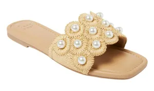 NEW A New Day Womens Delaney Ornament Slide Sandals 93654557 Tan Brown 6.5M thumbnail 1