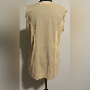 EUC Soft Surroundings Cream Sleeveless Top with Floral Mirror size large thumbnail 6