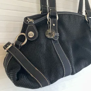 The Sak Black Knitted Baguette Purse thumbnail 2