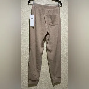 ALO Yoga Muse Sweatpants Joggers Ribbed in Gravel Heather Color Size S thumbnail 5