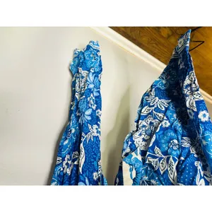 FARM RIO Blue Floral Pattern Full of Flowers Tapered Fit Jumpsuit Size XS thumbnail 8