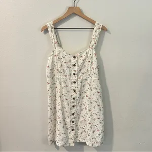 American Eagle Outfitters Ditsy Floral Cotton Linen Button Front Dress‎ Size L thumbnail 2