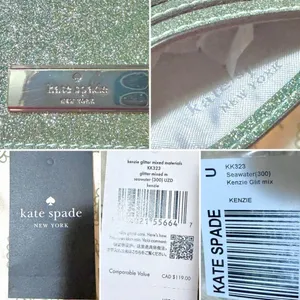 Kate Spade New York Sparkle Kenzie Glitter Card Case Seawater Mint Green OS NIB thumbnail 11