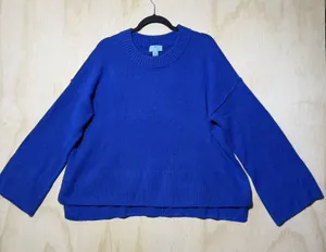 CeCe Blue Sweater Womens Large Knit Pullover Crewneck‎ Soft Cozy Top thumbnail 1