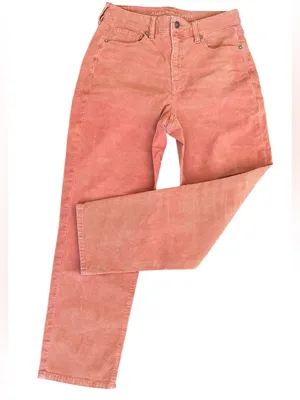 American Eagle Mom Straight Corduroy Jeans High Rise Dusty Rose Pink Size 10 thumbnail 4