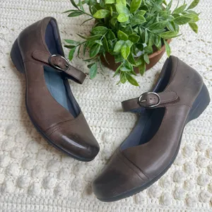 DANSKO Women’s 41 10.5 Fawna Mary Jane Wedge Comfort Shoe Chestnut Brown thumbnail 2