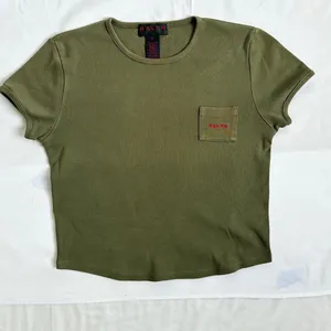Ralph Lauren Vintage 90s Cropped Logo Pocket Tee - Olive - M thumbnail 4