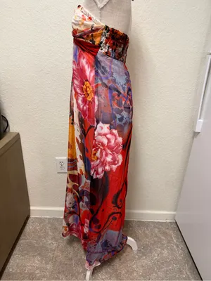 Xhilaration Floral Halter Maxi Dress Size Medium thumbnail 6