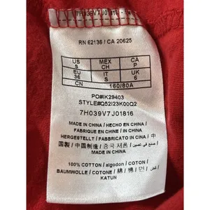 VTG 90s 2000s Y2K Red Cap Sleeve Guess Embellished Beaded Logo Tee Top S thumbnail 10