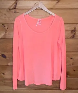 Free people neon Orange open back flowy top thumbnail 1