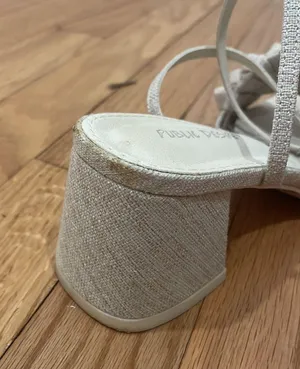 Natural Woven Block Heels Size 9 thumbnail 9