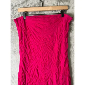 Anthropologie Strapless Knit Midi Dress Wedding Guest Coquette‎ Pink Large thumbnail 3