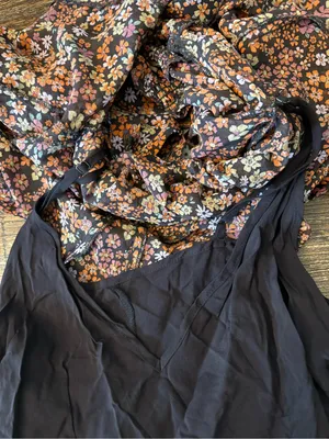 Free People Bonnie Mini Dress Medium Dusk Combo‎ NWT Floral Ruffle Smocked Boho thumbnail 14