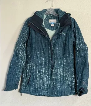 Columbia Sportswear Ski Jacket Shell Hooded Bugaboo Large Blue Green Omni Tesh M thumbnail 1