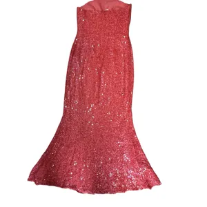 Jovani VTG Y2K Sequin Gown‎ Silk Mermaid Maxi Pink Prom Dress Evening Formal 0 thumbnail 2