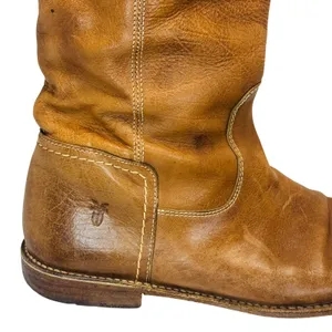 Frye Paige Tall Riding Boots Women's 9.5B Tan Leather Classic‎ Equestrian Chic thumbnail 7