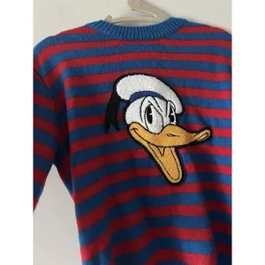 Disney X Forever 21 Retro Style Striped Donald Duck Sweater Size Medium thumbnail 3