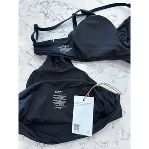 New Quince Black Italian V Neck Bikini Top & High Rise Bottom Set Size XS thumbnail 3
