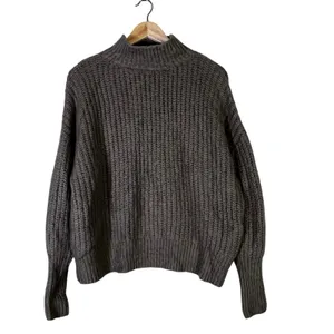 BKE Mock Neck Shaker Knit Pullover Sweater Gray Relaxed Fit Size S thumbnail 2
