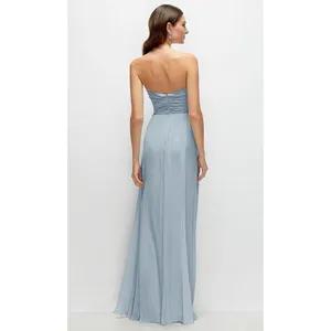 After Six Strapless Pleated Surplice Chiffon Maxi Dress With A-Line Skirt thumbnail 12
