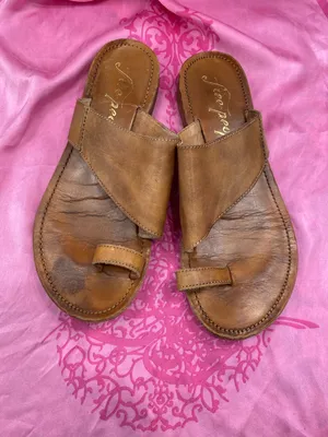 Free People Sant Antoni slide asymmetrical strap toe loop saddle brown 38 thumbnail 3