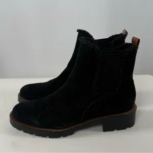 Sam Edelman Jaclyn Suede Sherpa Lined Chelsea‎ Boot in Black Size 6 thumbnail 3