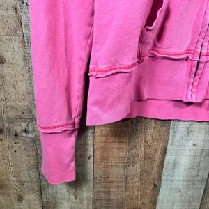 Aerie Pink Zip Up Hoodie Bird Logo Raw Hem Y2K Sweatshirt XL Casual thumbnail 3
