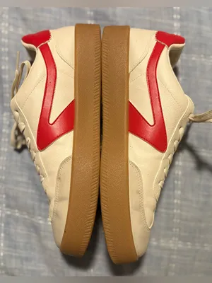 Dolce Vita Cream Sneakers with Red Accent and Gum Sole thumbnail 3