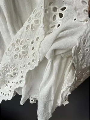 Daily Practice White Eyelet Hem Cross-Back Short Sleeve Dress thumbnail 9
