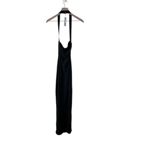 Skims Fits Everybody Wrap Long Slip Dress - Onyx Size Small NWT Authentic thumbnail 5