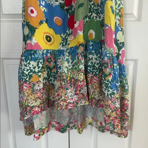 Anthropologie Sarah Campbell Floral One Shoulder Ruffle Hem Maxi Dress **Sz S**🌸 thumbnail 4