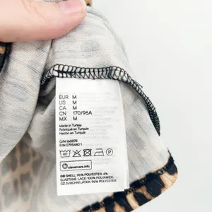 H&M Womens Leopard Animal Print Lace Trim Mob Wife Y2K‎ Cami Tank Top Size M thumbnail 4