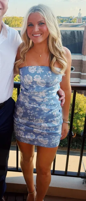 Blue dress with bow on the back thumbnail 1
