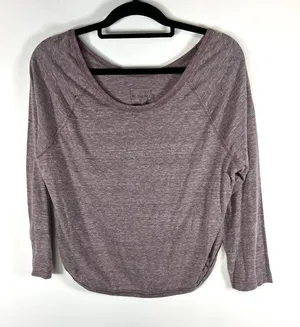 Free People We‎ the Free 3/4 Sleeve Crop Top Purple Womens Size Large Boho thumbnail 1
