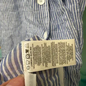 Cloth & Stone Blue Striped Button-Down Midi Dress Size: XS thumbnail 9