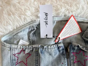 Nasty Gal Star Hotfix Denim Bandeau Top US 2 thumbnail 4