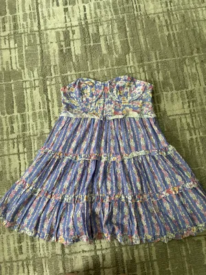 Altar'd State Strapless Floral Mini Dress thumbnail 2
