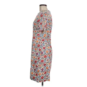 Boden Floral Shift Dress Womens 6L White Red Retro Mod Cotton Enchanted thumbnail 6