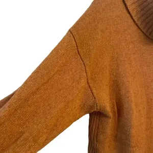 Anthropologie Viscose Wool Mustard Rust Knit Chunkie Oversized SZ S #1726 thumbnail 5
