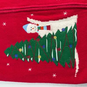 Breckenridge‎ Womens Red Ugly Christmas Sweater Vest Snowman Zip Medium Holiday thumbnail 9