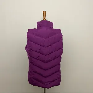Lands End Vest Puffer Down Feathers Quilted Lightweight Pockets Full Zip Purple thumbnail 10