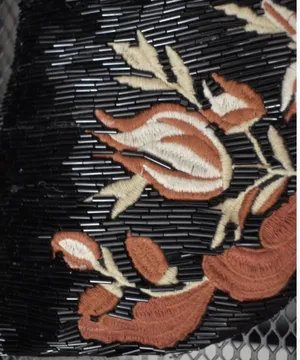Free People Bugle Bead Clutch/Sling Bag in Black Embroidered Combo NWT $128R thumbnail 7