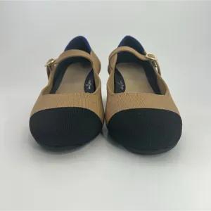 Rothy's The Mary Jane Camel Black Cap Toe Block Heel Knit‎ Shoes Women's 8.5 thumbnail 6