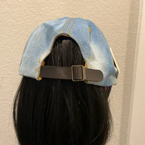 ASHLEY 26 INT Cotton Floral Crystal Accent Thule Needle Denim Statement Ball Cap thumbnail 5