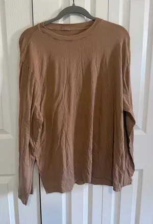Skims Cotton Jersey Long Sleeve Shirt Brown Size 2X thumbnail 1