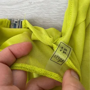 Oh Polly Set Bralette Mesh Cutout Top womens Green (size 0) festival sexy party thumbnail 4