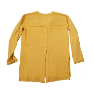 Pilcro Anthropologie Mustard Yellow Shirt Split Back Henley Top XS Cotton Casual thumbnail 4