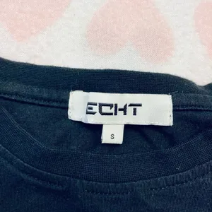 ECHT T-Shirt Womens Small Black Cotton Short Sleeve Logo Athletic Gym Tee‎ thumbnail 3