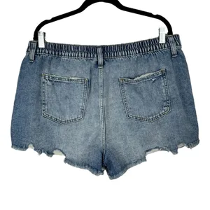 Aerie Daydream Denim Shorts Sz XL Distressed Light Wash Stretch Jean Short thumbnail 3